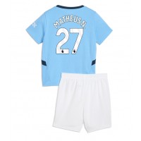 Camiseta Manchester City Matheus Nunes #27 Primera Equipación para niños 2024-25 manga corta (+ pantalones cortos)